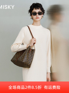 umisky优美世界女装半高领复古显气质针织连衣裙SK4A1801