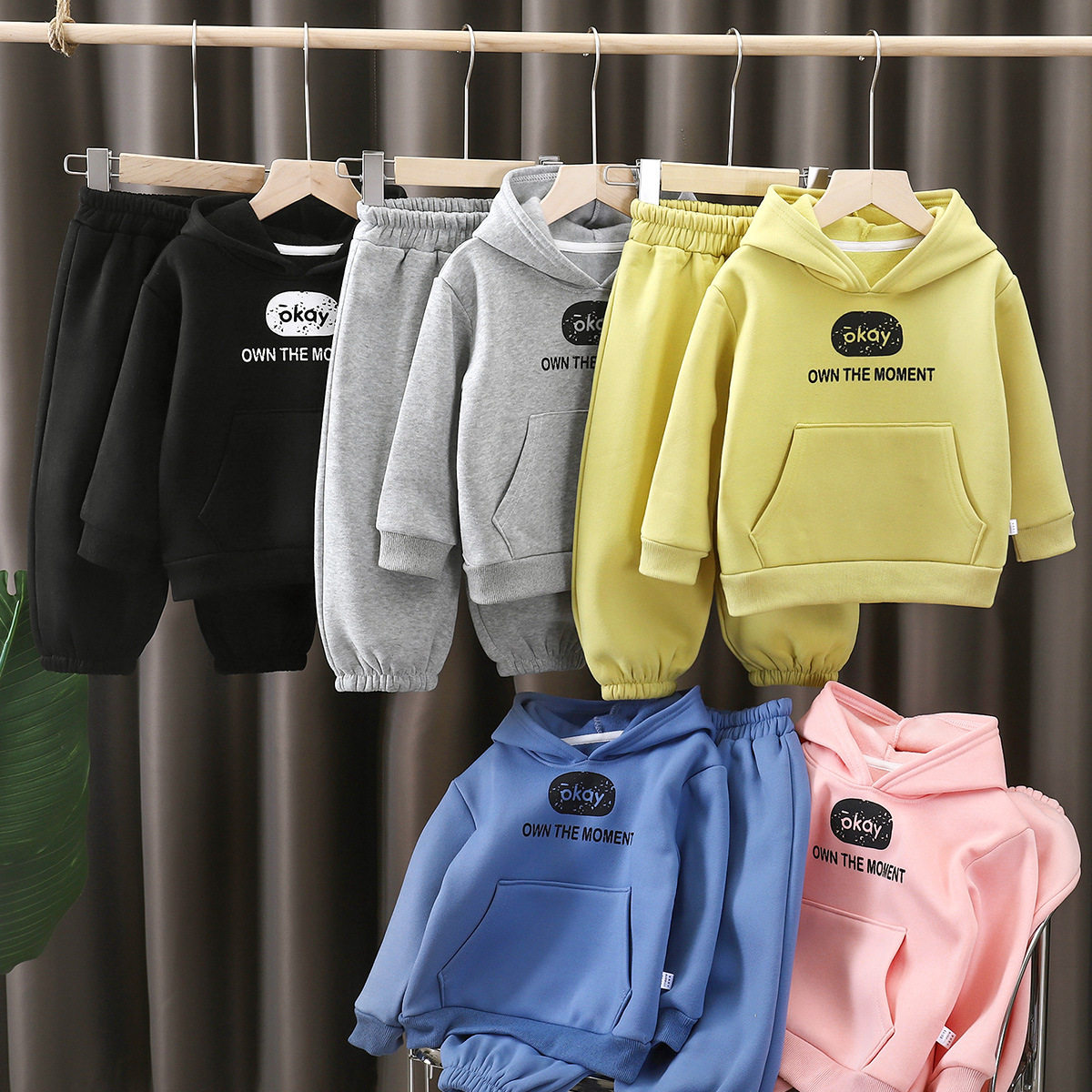 儿童卫衣套装冬季新款男童加绒加厚女童保暖连帽宝宝运动卫裤童装,童装/婴儿装/亲子装,儿童运动套装,淘宝优惠券,粉丝福利购,淘宝优惠卷