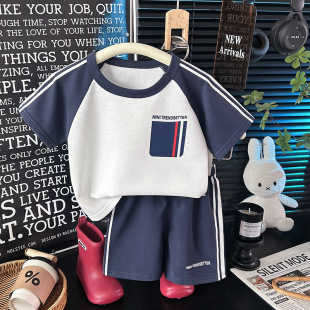 套装 短裤 夏季 宝宝条纹休闲童装 两件套 新款 婴儿韩版 儿童短袖