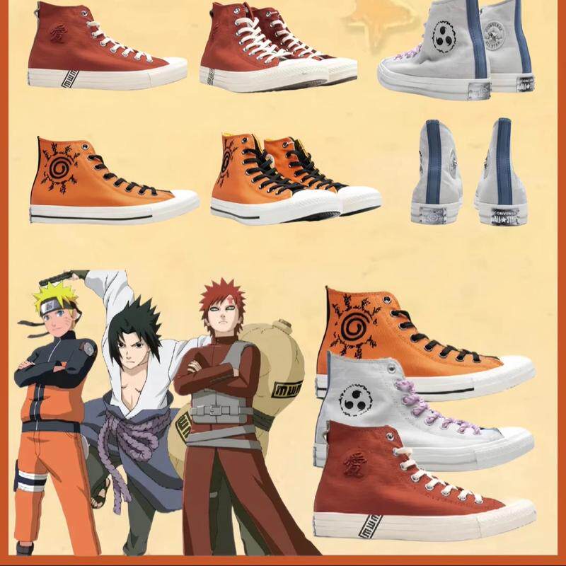 Converse 匡威火影忍者疾风传帆布鞋男士新款时尚板鞋高帮休闲鞋