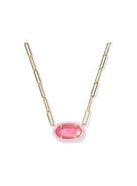 代购Kendra Scott女士项链时尚优雅精致百搭粉色珐琅金色链条