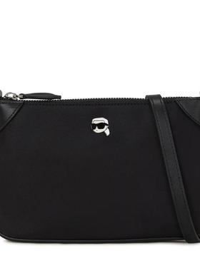 代购Karl Lagerfeld单肩包女耐用多功能便携实用黑色IKON图案