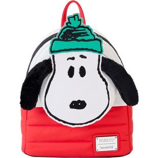 Loungefly女款 毛绒保暖设计 卡通休闲双肩背包可爱 Snoopy