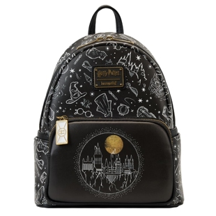 代购Loungefly哈利波特Harry Potter全印花卡通迷你双肩背包