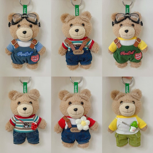 泡泡玛特Ted2泰迪熊娃衣玩偶公仔挂件衣服潮酷卫衣裤子着替套装潮