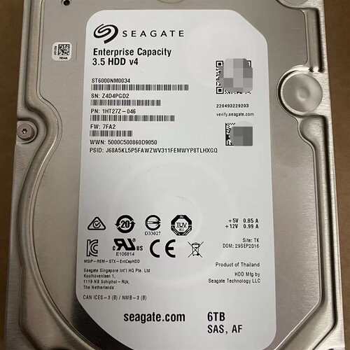 维修6TB ST6000NM0034 SAS 器硬议价