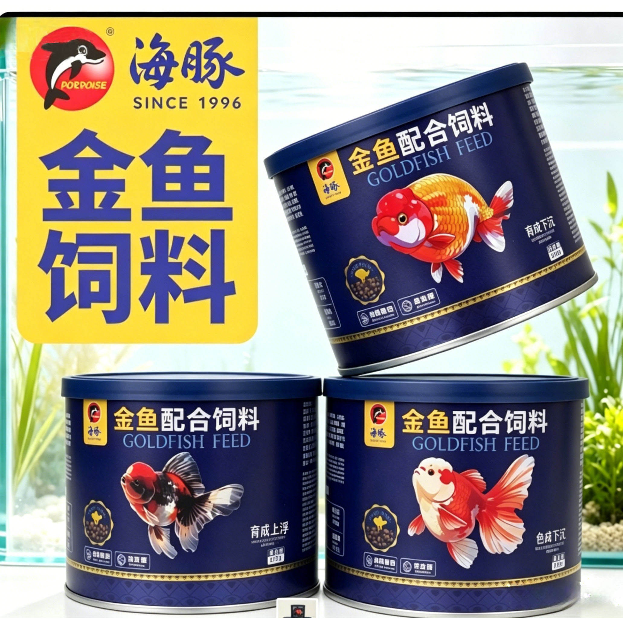 海豚金鱼配合饲料兰寿狮子头观赏鱼食下沉小颗粒通用粮高蛋白鱼粮