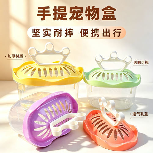 皇冠盒子透明塑料带盖手提小鱼缸