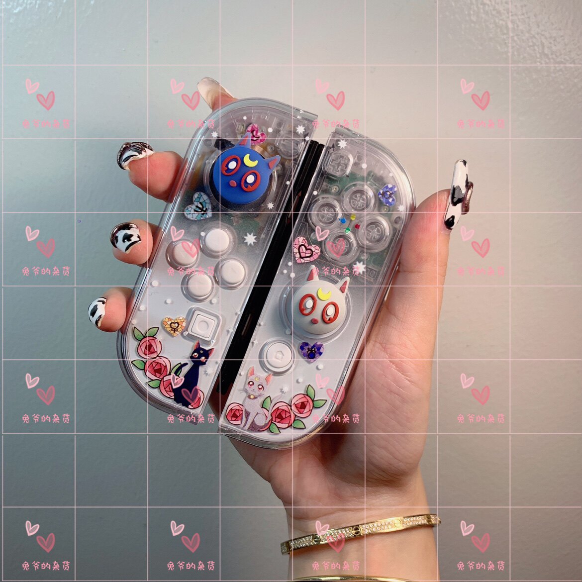 오리지널 세일러 문 스위치 OLED 로커 캡 NS 실리콘 보호 커버 라이트 로커 커버 귀여운