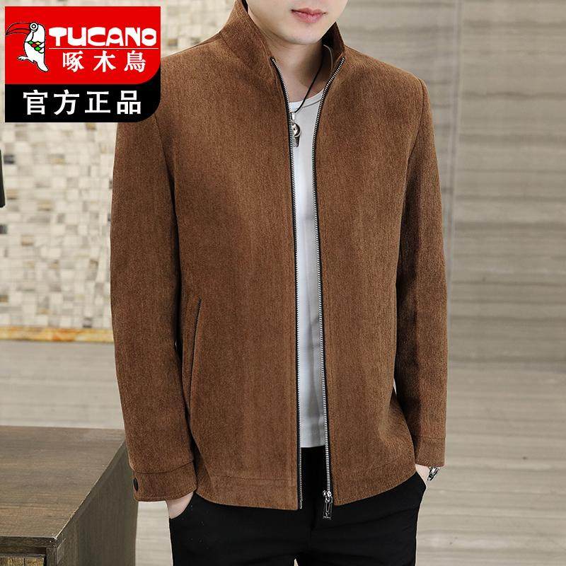 啄木鸟立领夹克男士外套中青年春秋季薄款行政外套男休闲男装衣服