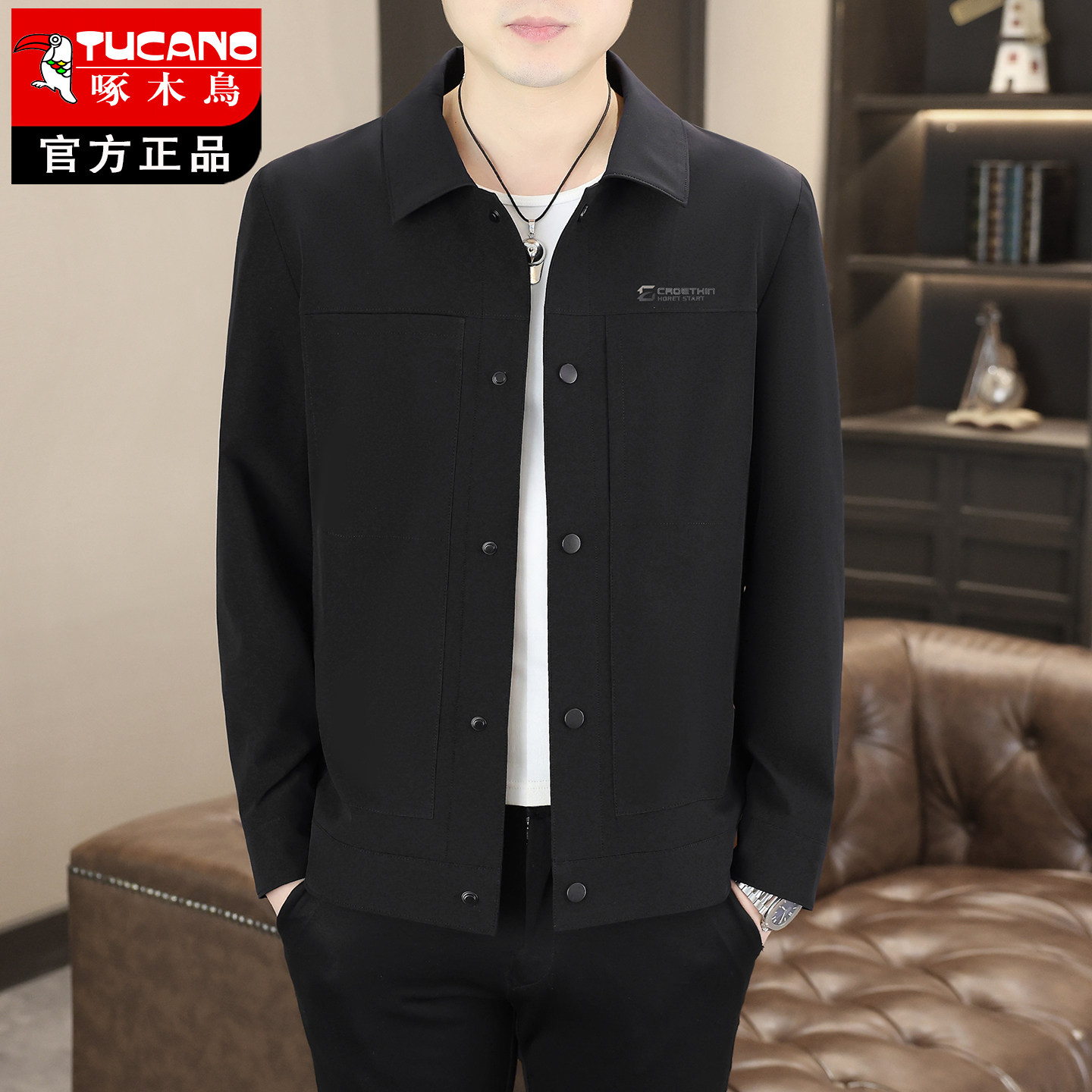 啄木鸟夹克男士外套春秋季休闲工装外套男装商务翻领薄款男款衣服