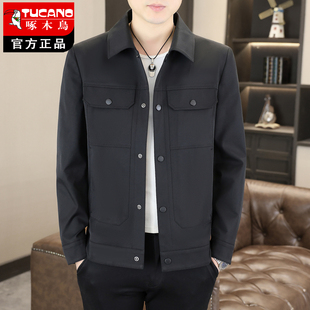 商务休闲翻领夹克高档外套工装 啄木鸟2026新款 男士 外套春秋季 男装
