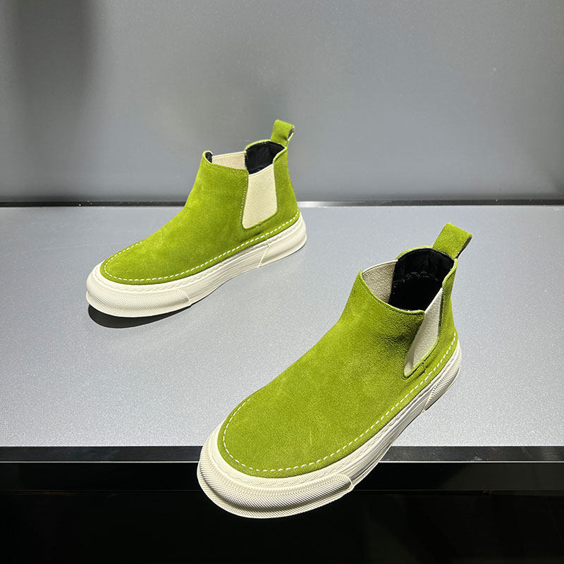 HIGH-TOP LEATHER CHELSEA MARTIN BOOTS FALL|WINTER 2022 NEW BLACK TREND MENS SHOES CASUAL BOARD SHOES ONE KICK