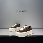 头层牛皮增高厚底休闲板鞋 低帮系带素面百搭轻奢男鞋 2025秋季 新款