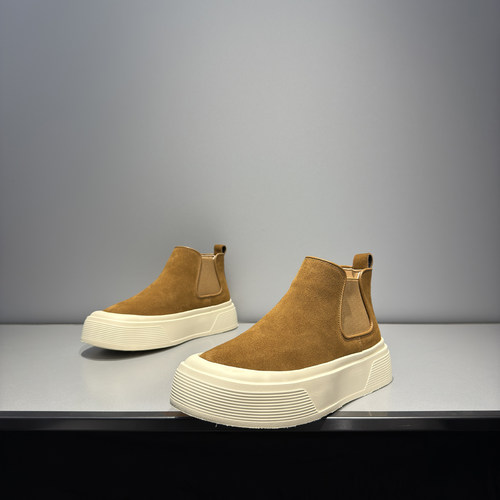 P6880轻奢风真皮增高一脚蹬短靴