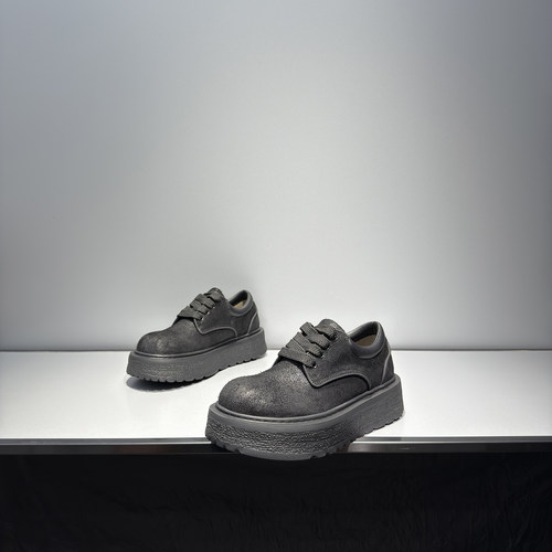 头层牛皮工装鞋男低帮系带5厘米