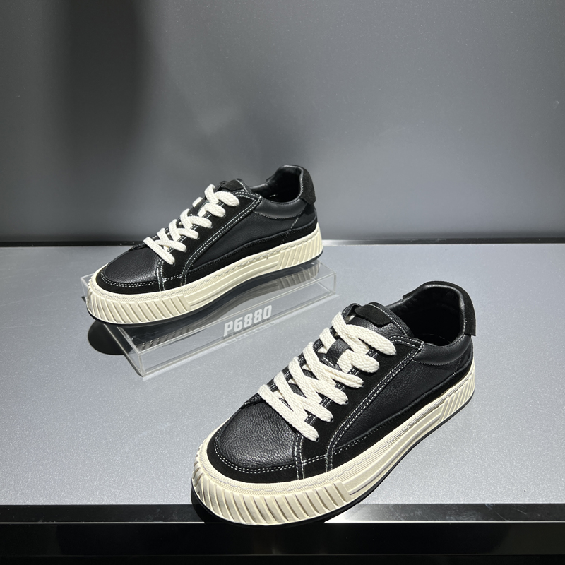 P6880透气板鞋韩版小白鞋真皮