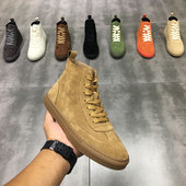 翻毛皮鞋 潮流百搭透气加绒休闲短靴 2024秋冬新款 男士 系带高帮板鞋