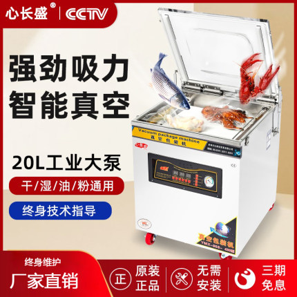 商用食品真空包装机全自动抽真空封口机大型熟食保鲜米砖干湿两用