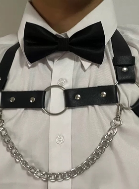 朋克风胸链性感男士背带脖带身体肩带胸带衬衣腰带配饰搭配制服