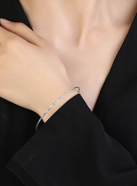 简约素圈多层光面手镯女三环闭口气质轻奢创意环