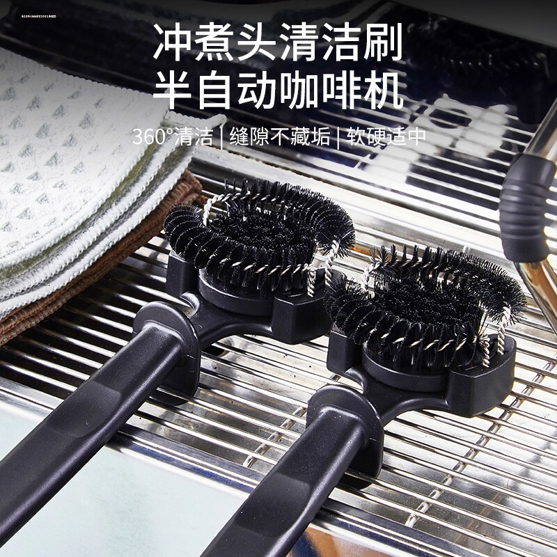 意式咖啡机清洁刷半自动冲煮头清洁刷子专用尼龙塑料毛刷51/58mm
