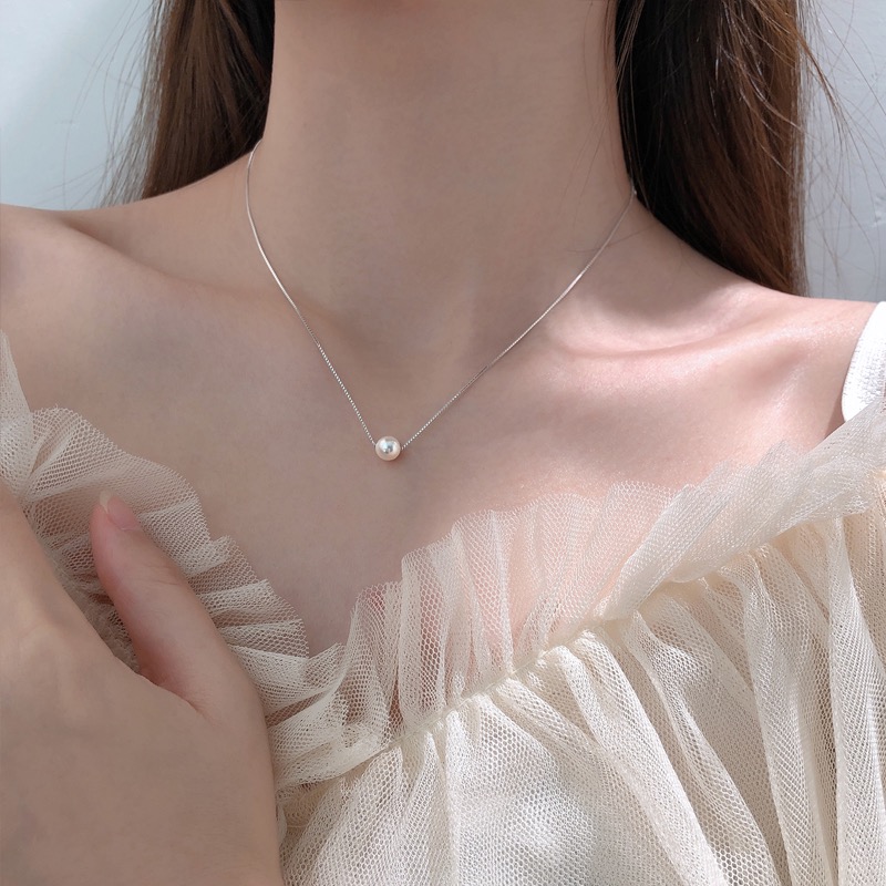 单颗淡水珍珠925吊坠女镀银