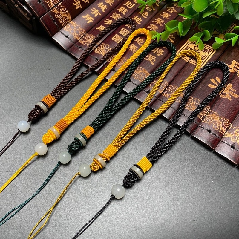 手把件挂绳文玩把玩绳子汽车钥匙翡翠玉器短款手玩件挂绳男女加粗