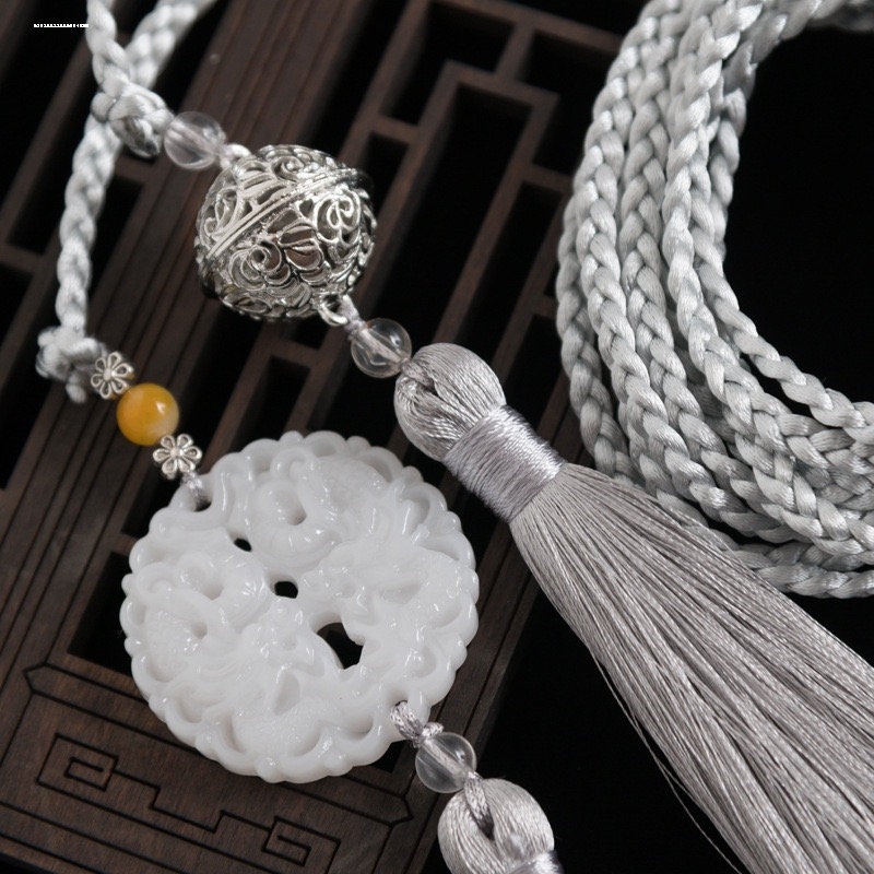 汉服宫绦腰佩道袍腰带配饰玉环丝绦古风男女玉佩穗