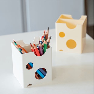 述物简约奶酪化妆刷收纳筒刷子桶笔筒收纳盒化妆品收纳盒笔刷桶