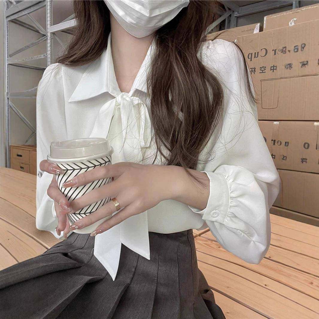 法式蝴蝶结衬衫女设计感小众新款衬衫