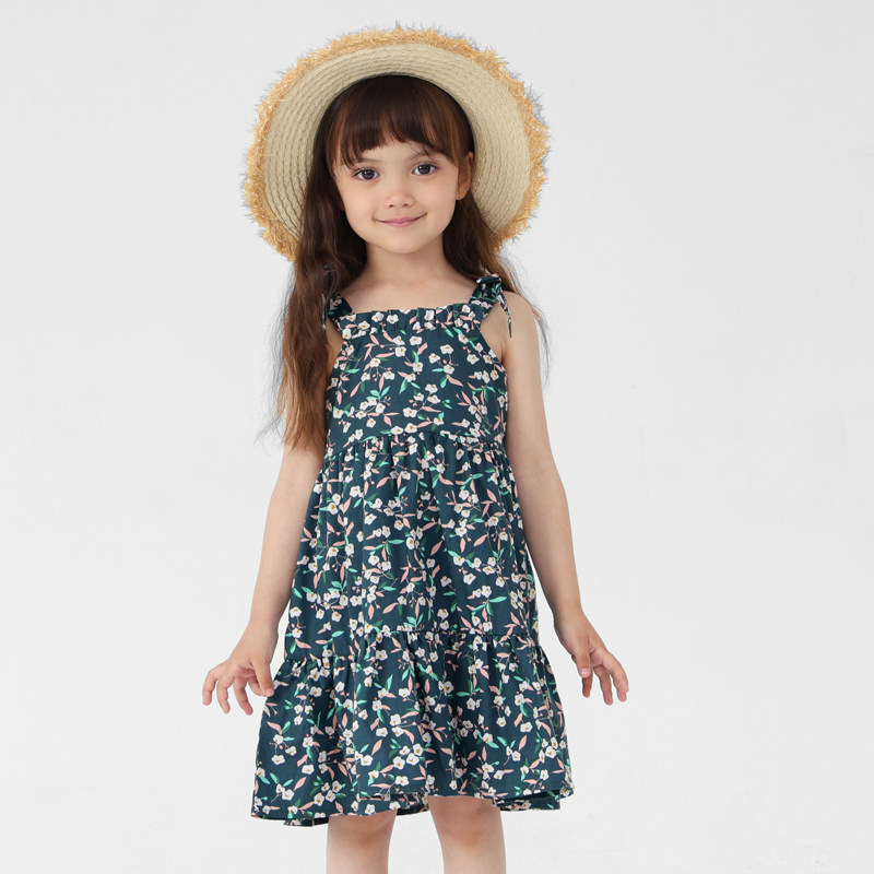 cutebunny2024夏装新款女宝宝洋气碎花连衣裙儿童时尚纯棉吊带裙,童装/婴儿装/亲子装,连衣裙,淘宝优惠券,粉丝福利购,淘宝优惠卷