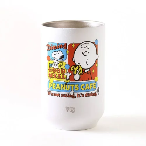 日本代购正版PEANUTS花生史努比复古不锈钢真空隔热水杯不退不换