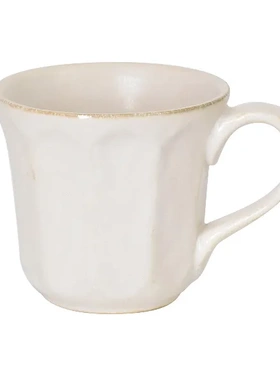 日本制美浓烧白色马克杯约300ml日式餐具咖啡杯手工制生日礼物