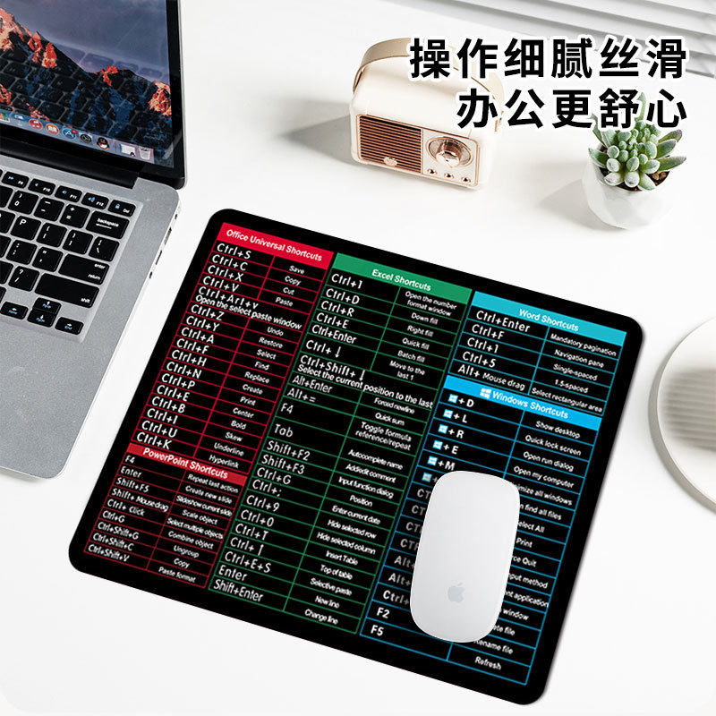 跨境英文快捷键鼠标垫定
