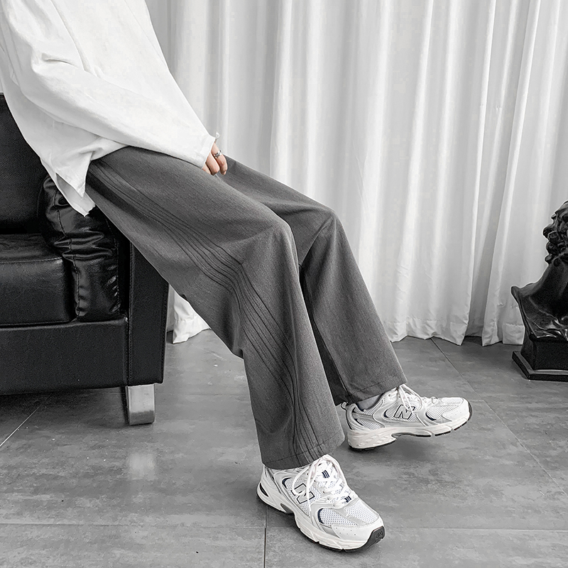 Hong Kong style casual pants men's loose straight pants