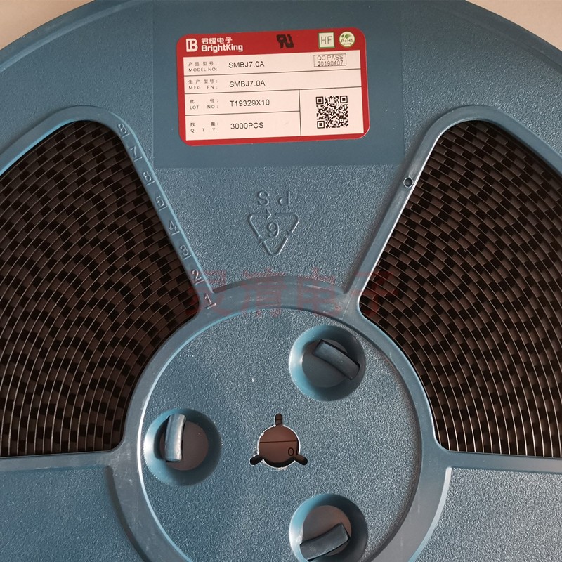 7V 贴片单向TVS SMBJ7.0A 瞬态抑制二极管 DO-214AA 20个 君耀 KM