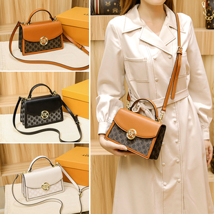 香港代购MK 女包真皮斜跨女包2021 秋冬新款潮高级质感单肩邮差包