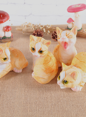 仿真可爱风树脂动物猫咪工艺品