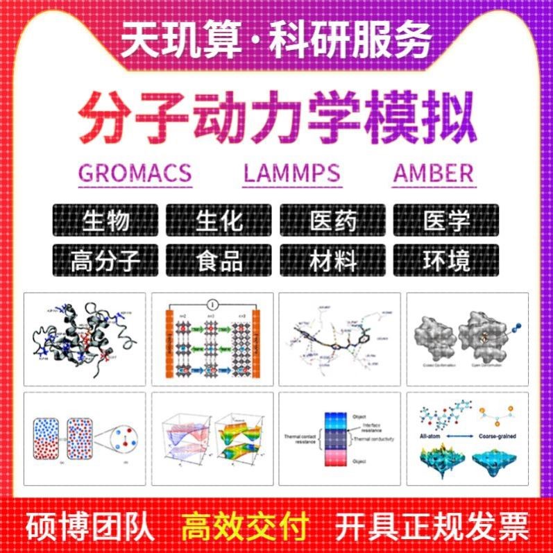 Gromacs amber lammps 分子动力学模拟 分子对接MD计算 代算 代做