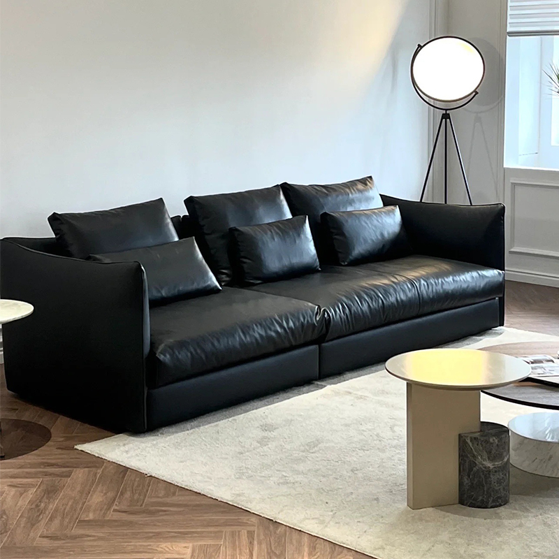 意式极简头层牛皮羽绒香奈儿沙发