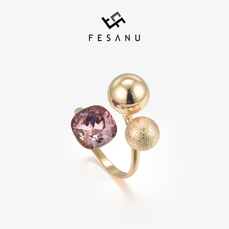 FESANU镀18K金开口戒指女