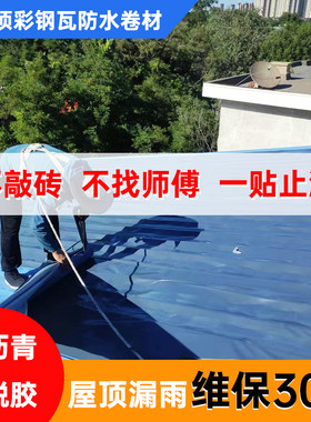 水泥顶彩钢瓦防水卷材一贴止漏