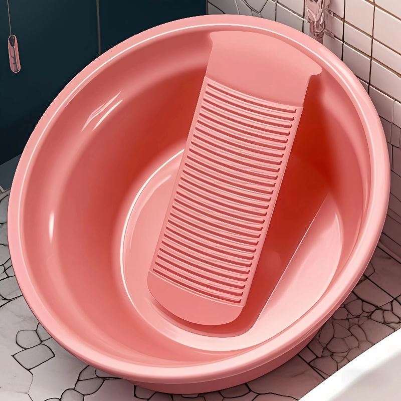 1斤半重加厚搓衣盆洗衣服盆带搓衣板特大号盆塑料学生一体家务盆