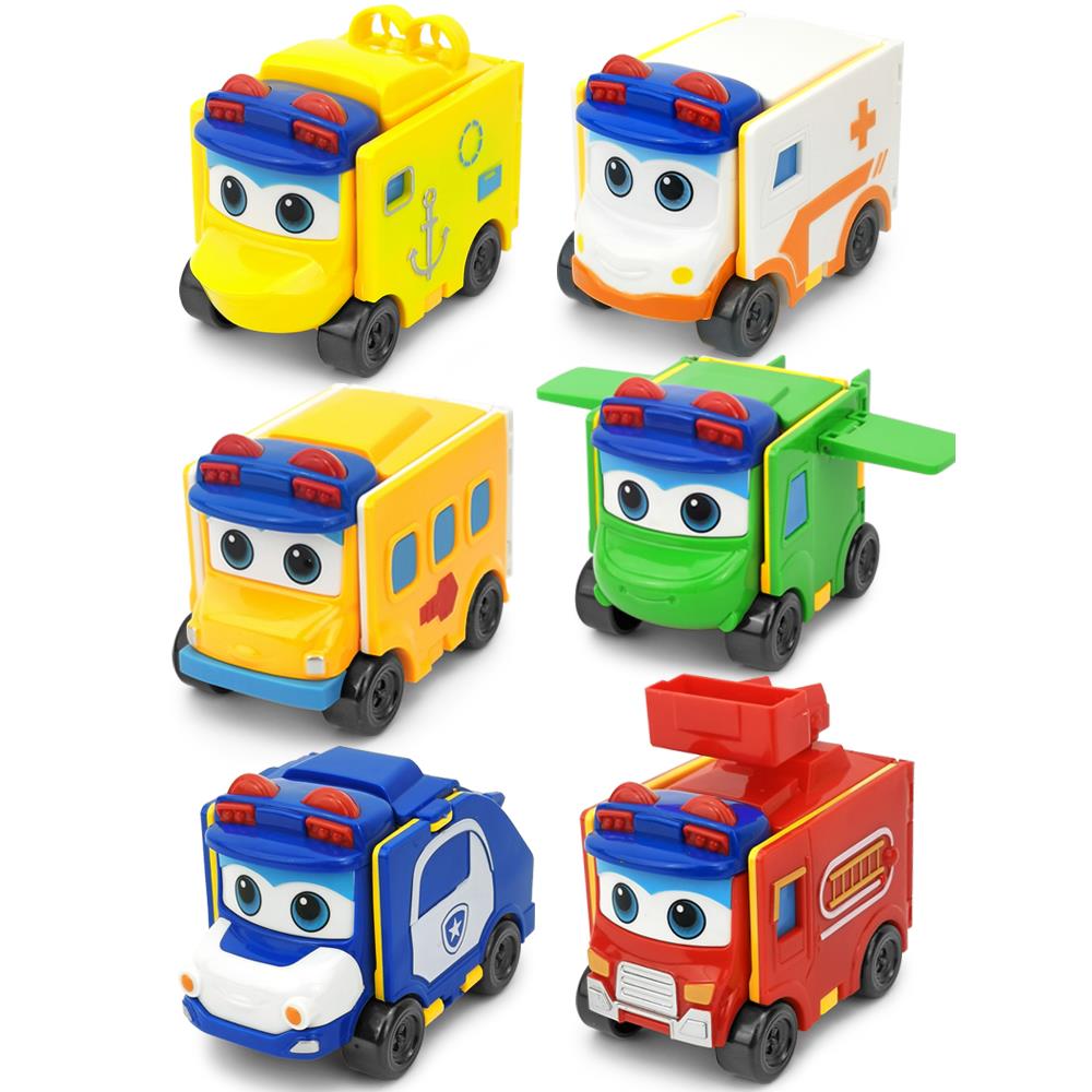 百变校巴变形玩具车儿童小汽车玩具男孩反反车车变形车小车变身车