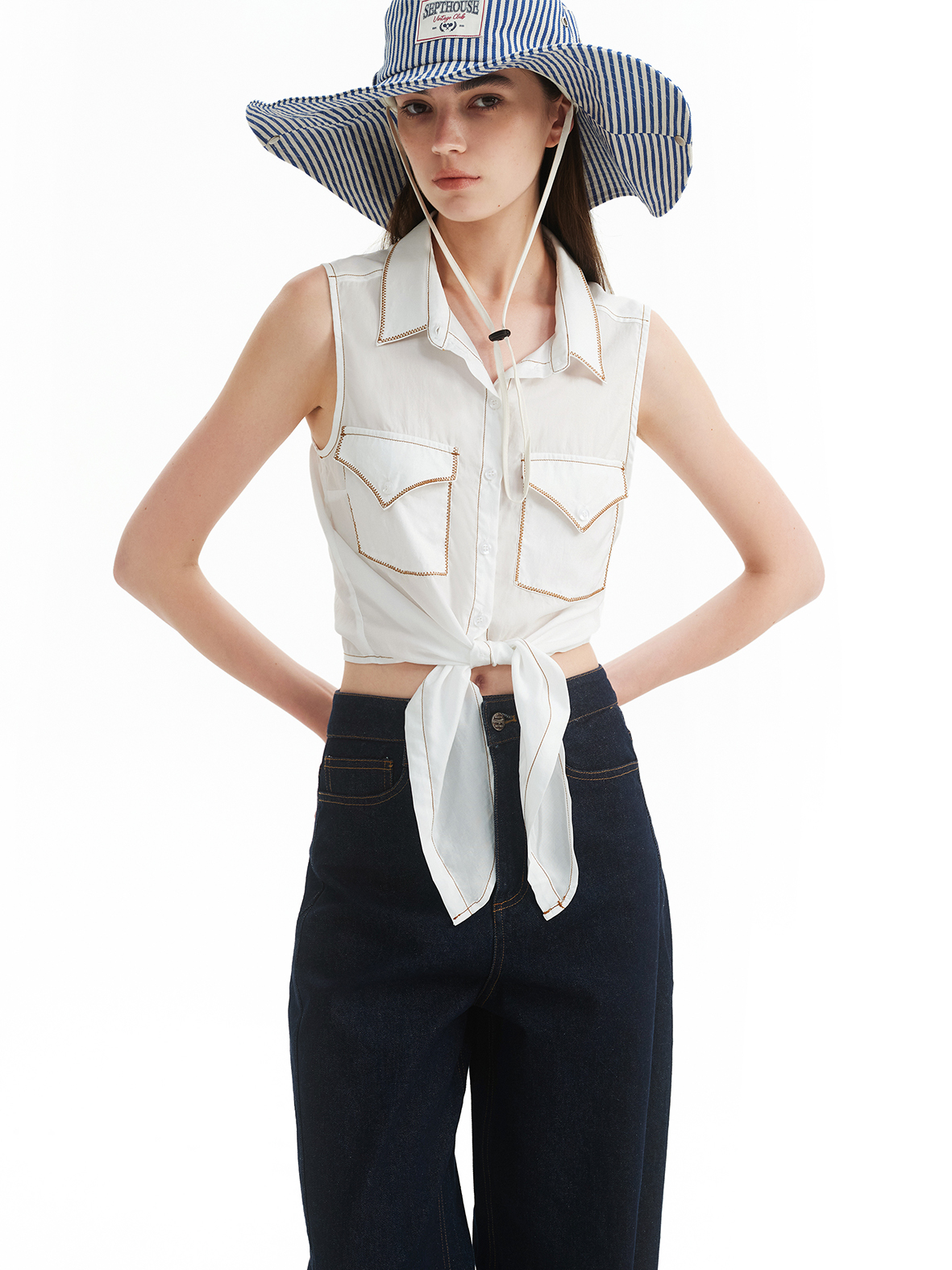 无袖天丝衬衫Septhouse