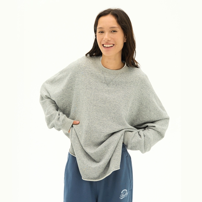 Septhouse 灰色oversize休闲圆领卫衣 纯棉宽松慵懒百搭长袖T恤女