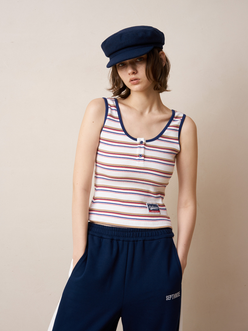 Septhouse海军风圆领背心