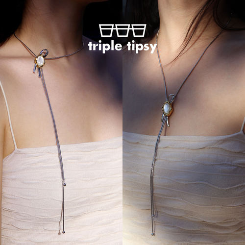 triple tipsy三倍微醺 Sealed 情书系列 火漆缎带拼色抽拉项链