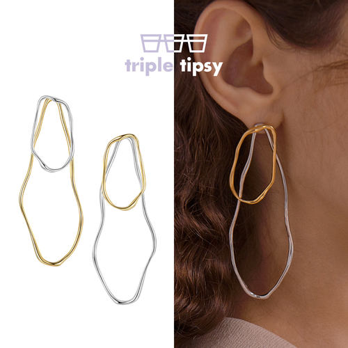 tripletipsy流动感金属耳环欧美